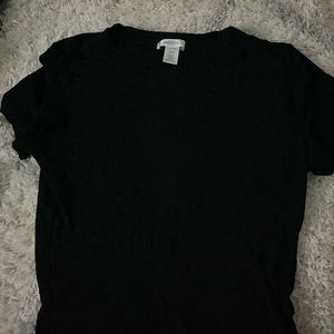 plain black tight tee